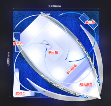 中國航海博物館展臺設計案例的布局圖