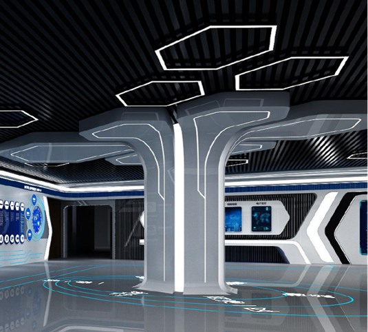 億通國際展廳設計效果圖的立柱設計